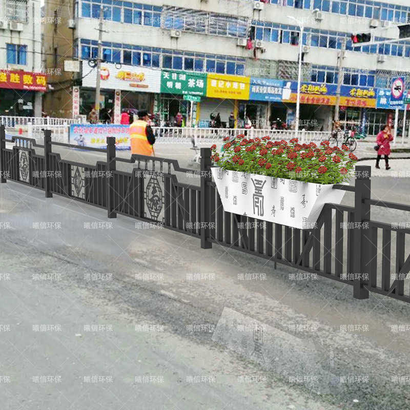 白色花箱護欄組合