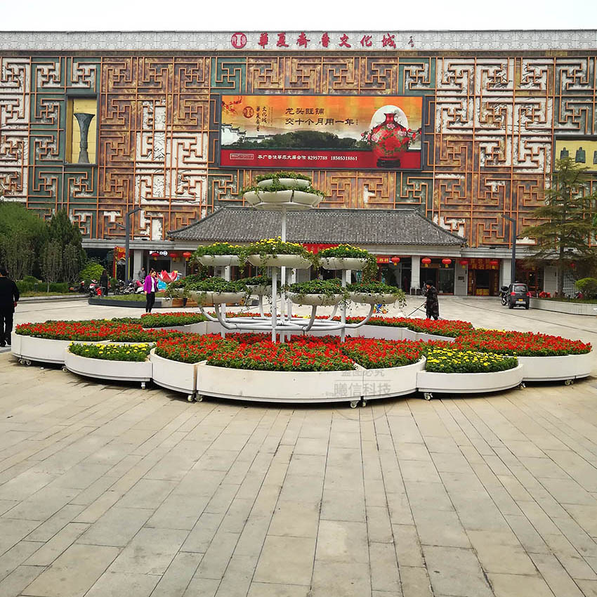 公園廣場花箱巨型組合花箱山東案例